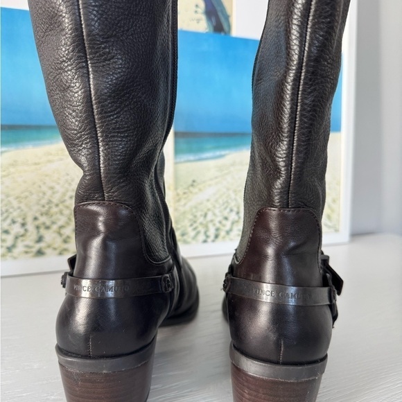 Vince Camuto Brown Riding Boots Sleek Leather Design - Picture 3 of 5